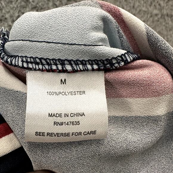 Romeo & Juliet NEW Medium Wide Leg Trousers Vertical Stripes Red Navy Summer‎ - Picture 9 of 10